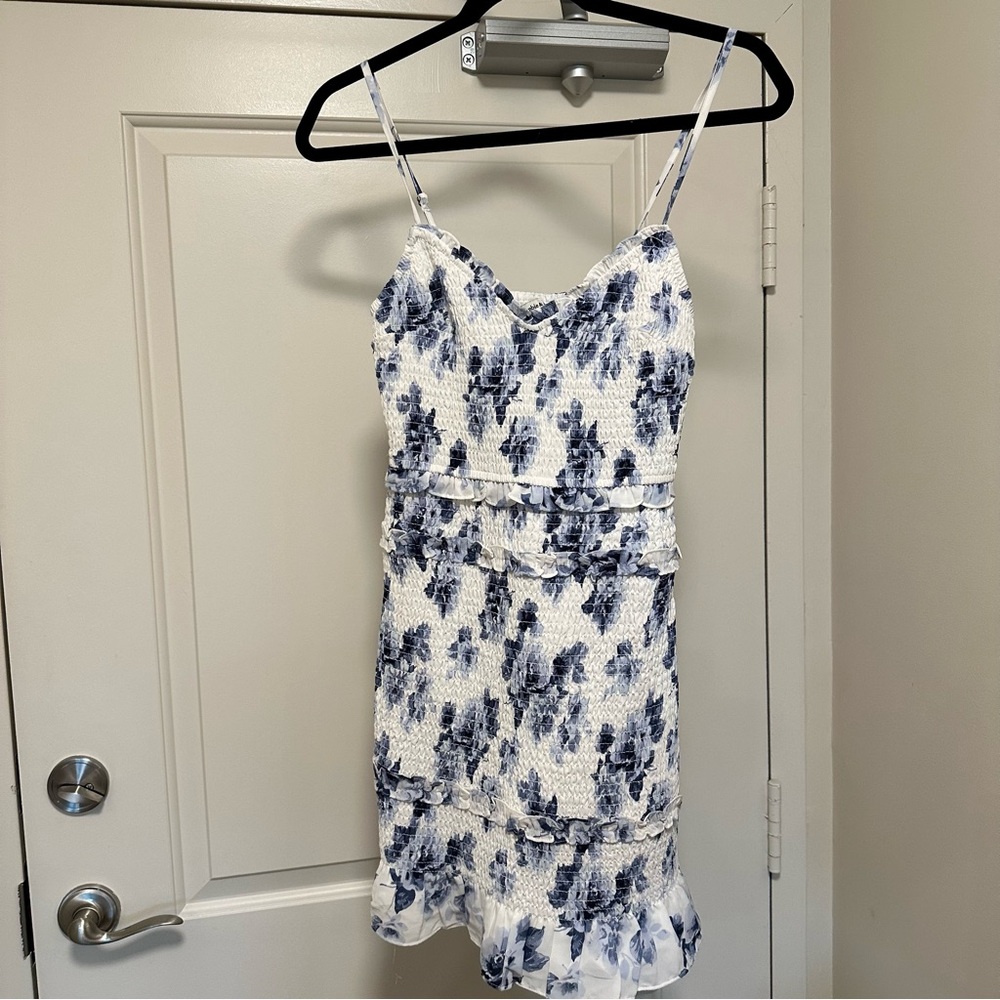 NWT Abercrombie & Fitch Floral Smocked Ruffle Mini Dress